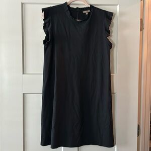 Lilla P Black Ruffle Sleeve Mock Neck Dress